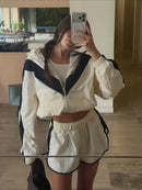 The Meridian Set | Cropped Zip Jacket and Wide Leg Trouser Set
