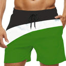 Trendy Color Block Pattern 3d Print Men Women Swim Trunks Quick Dry Drawstring Beach Shorts Men's Pants Swimwear Beach Short