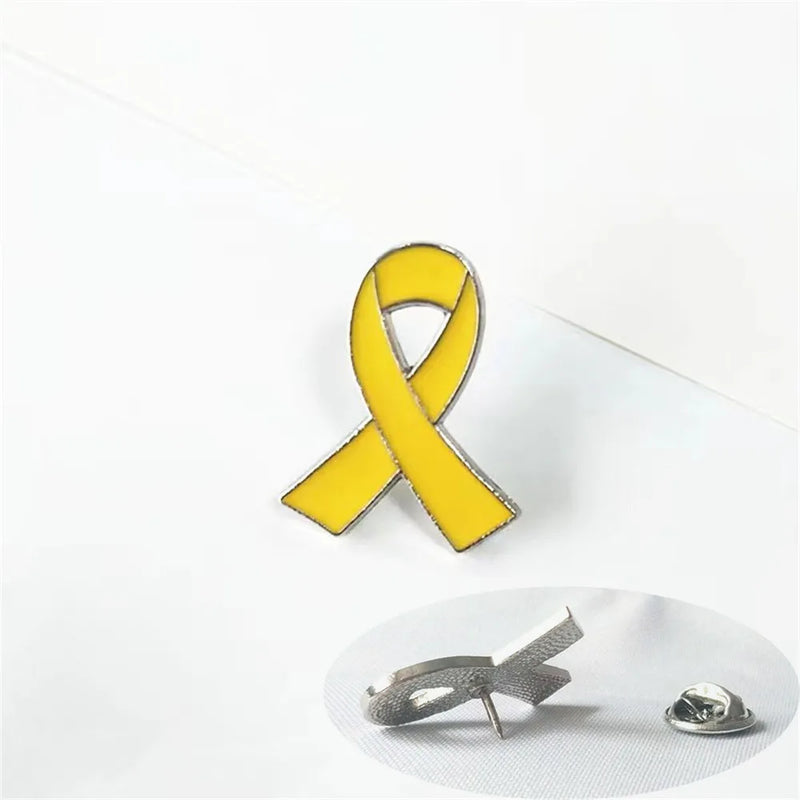 Yellow Ribbon Health Peace Enamel Pins Breast Cancer Red Hope Expectation Prevention Safe Return Badge Brooches For Relatives