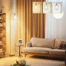 Floor Lamp Living Room, Modern Industrial Floor Lamp Bedroom Dimmable With Clear Glass Shade 800LM Remote Control & Foot Control