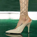 2025 Women's Summer New High Heel Sandals, Pointed Sexy Party Banquet, European and American Large Hollow Sandals