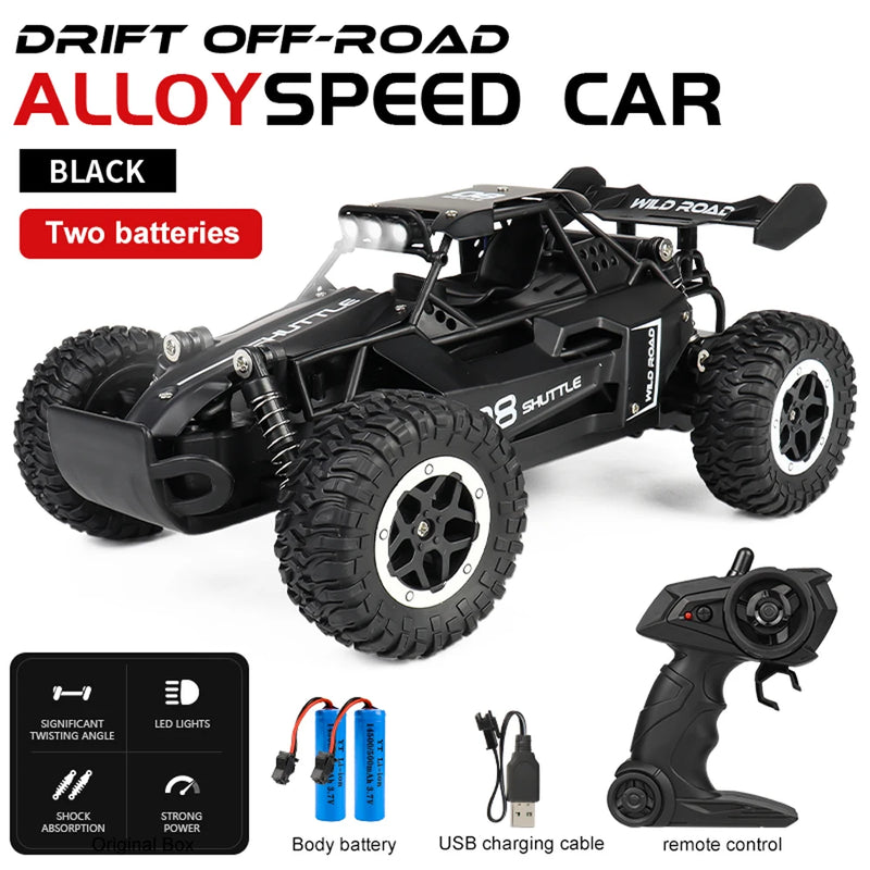 New RC Car 1:16 2WD with LED Light 2.4G 20KM/H High Speed Off-Road Climbing Remote Control Car Toy Gifts for Boys Girls Kids