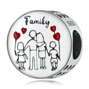 BAMOER 2024 New 925 Sterling Silver Mother and Daughter Hug Charm Beads for Charm Bracelet Personalized DIY Jewelry Making