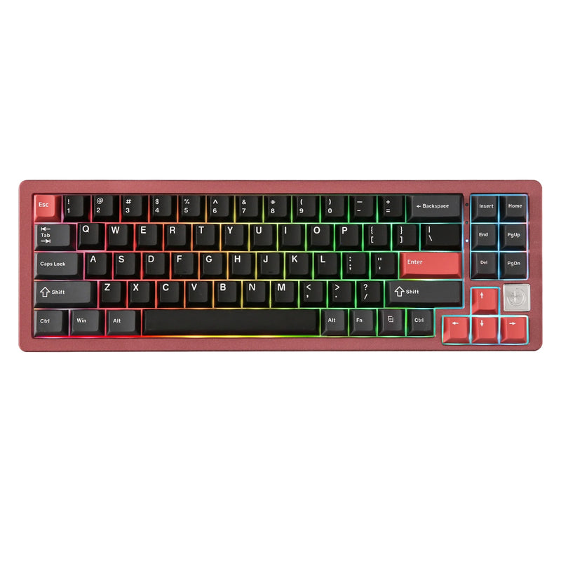 YUNZII AL71 Red 68% 71 Key Full CNC Aluminum Hot Swappable Gasket 2.4GHz Wireless BT5.0/USB-C Wired Mechanical Gaming Keyboard