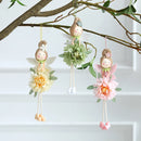 2024 Easter Flower Angel Wings Girls Window Sitting Fairy Tree Hanging Figurine For Woman Gift Home Wedding Birthday Party Decor