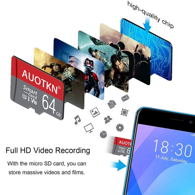 High Speed Micro tf SD Card Flash Video Card 256GB 512GB 128GB Class10 Mini SD Card 8G 16G 32G Memory card TF Card Free Adapter