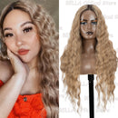 BELLA Lace Wigs Synthetic Deep Wave Curly Synthetic Lace Front Wig Blonde Wig Pink 30 Inch Hair Wigs For Black Women Cosplay