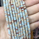 Natural Agates Tiger Eye Chalcedony Jades Stone Round Rondelle Spacer Beads For Jewelry Making Diy Bracelet Accessories 2X4mm