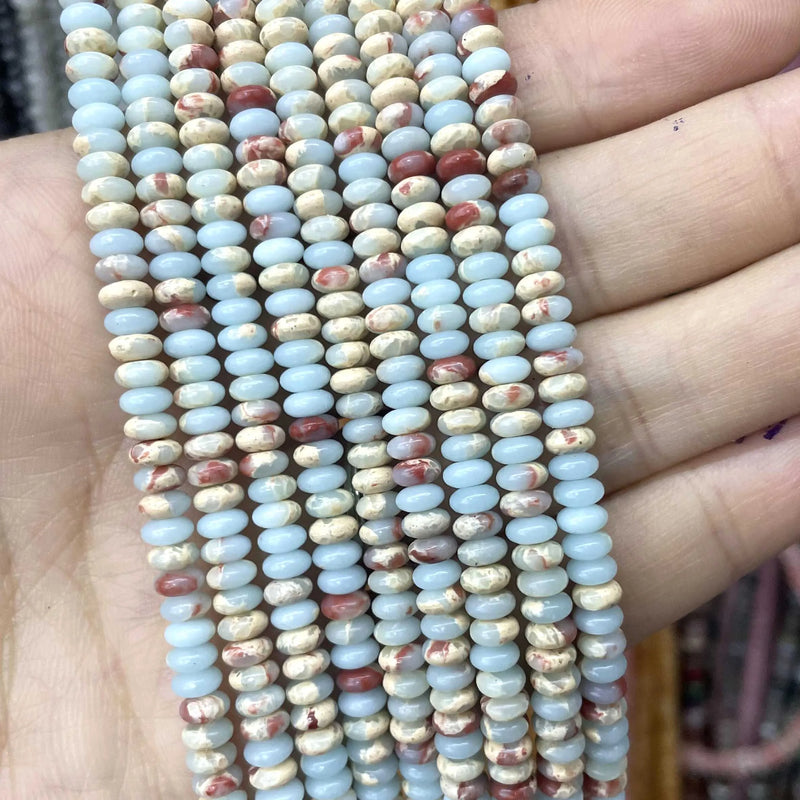 Natural Agates Tiger Eye Chalcedony Jades Stone Round Rondelle Spacer Beads For Jewelry Making Diy Bracelet Accessories 2X4mm