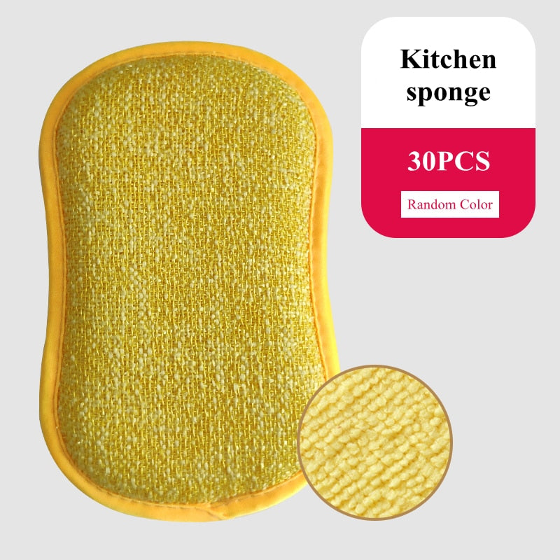 BEAR FAMILY 5/10/20/30pcs Household Magic Sponge Cleaning Brush Microfiber Scrub Sponges for Dishwashing Kitchen Accessories