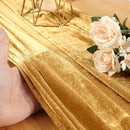 4Pcs-29x120 Inches Gold Velvet Table Runner, 10ft Luxurious Wedding Reception Decorations Soft Velvet Fabric Table Linen Overlay