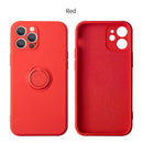 360 ° Rotating Metal Ring Holder Liquid Silicone Shockproof Soft Phone Case For IPhone 16 Pro Max 14 12 11 15 Pro Max Back Cover