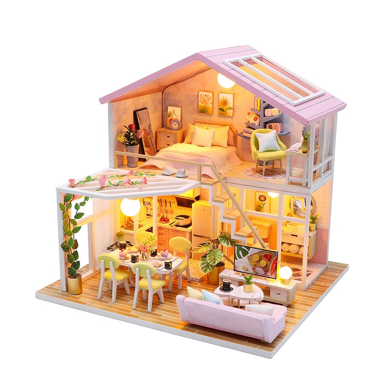 Cutebee Miniature Dollhous Japanese Style Doll House Accessories Furniture Miniatures Building Mini Wooden Roombox Toy Gift