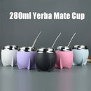 280ml Yerba Mate Cup Comes With 1 Straw Portable Insulation Stainless Steel Water Bottle Suitable For Indoor Family