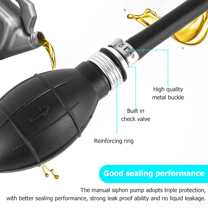 Fuel Transfer Pump Manual Suction Pump Hand Water Transfer Pump with 8mm Soft Delivery Hose for Gasoline Diesel Fuel Liquid