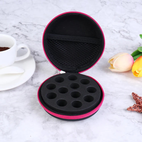 12 Flaschen Runde Ätherisches Öl Aufbewahrungstasche Ätherisches Öl Organizer Etui 1ml 2ml