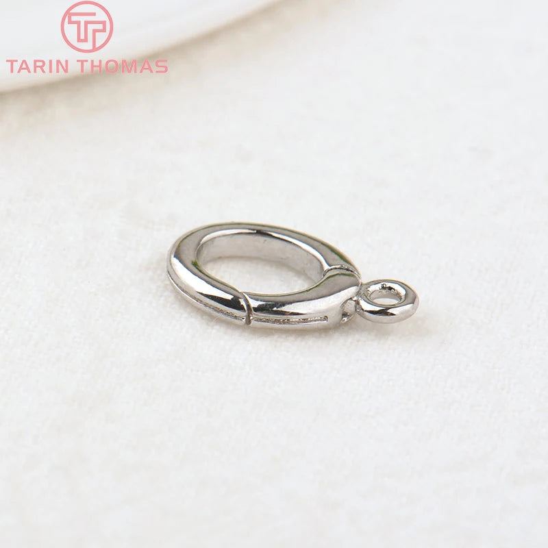 (3310) 15.6x9.6MM Hole 2MM 24K Gold Color Brass Lobster Clasps for Charms Pendants High Quality DIY Jewelry Making Findings