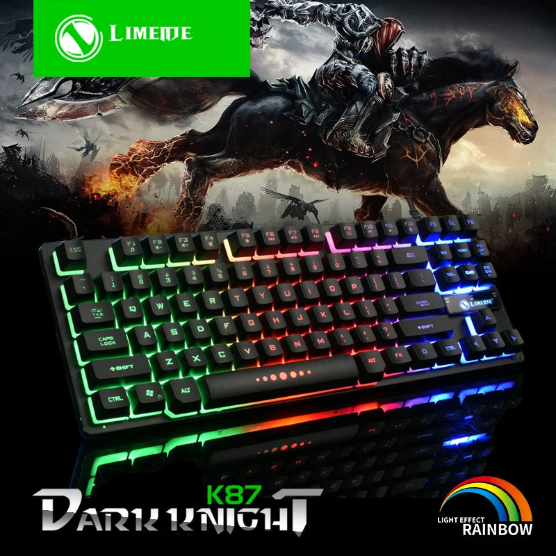 K87 Wired 87 Keys Mechanical Gamer Keyboard Gaming Keyboard Rgb Backlit For Desktop Pc Computer Gamer