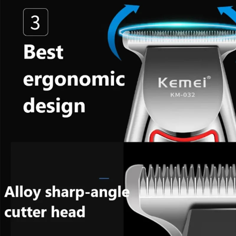 Kemei Beard Trimmer Men's Hair Clipper Rechargeable Trim Hair Clipper Charge Powerful Hair Clipper