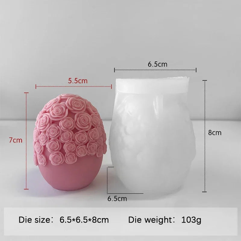 Easter Day Gift Egg Candle Making Silicone Mold Festival Embossed Butterfly Eggs Resin Epoxy Mould Sunflower Rose Soap Wax Tools