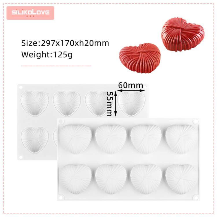 3D Diamond Love Heart Shape Mousse Cake Mold Silicone Pastry Molds for Sponge Mousse French Dessert DIY Bakeware Tools