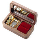 The Vault | Handcrafted Walnut Wooden Ring Box with Musical Movement