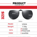 VIVIBEE Spiegel Blau Herren Polarisierte Sonnenbrille zum Aufstecken Nachtfahrt UV400 Graue Gläser Angel-Clips für Kurzsichtige