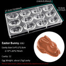 Chocolate Mold for Easter Egg Bunny Chocolate Bonbons Candy Bar Polycarbonate Confectionery Baking Pastry Tools