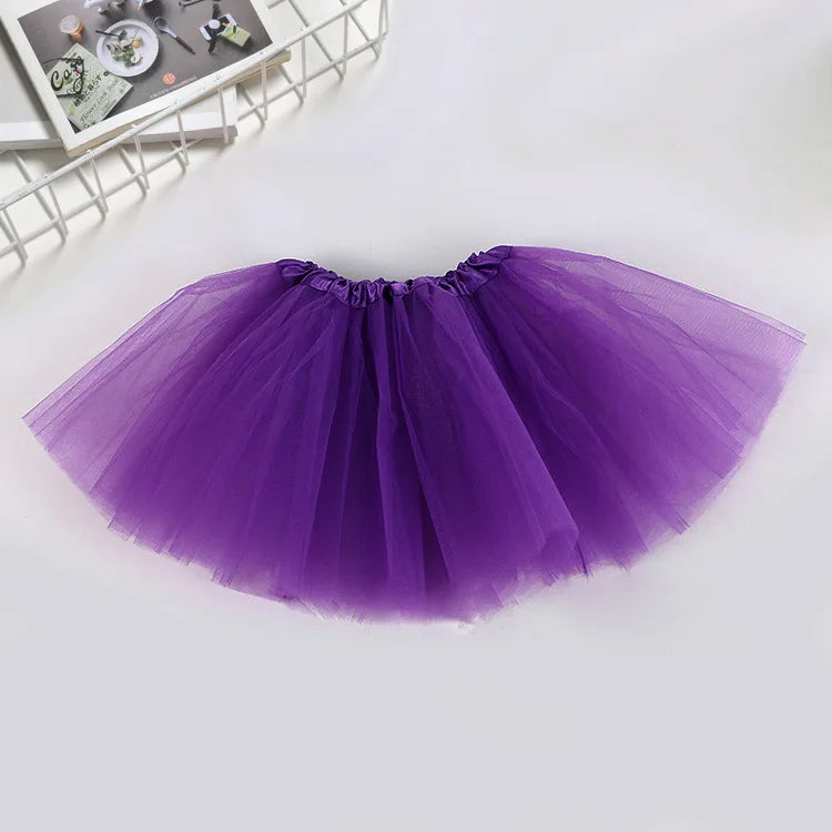 Tutu Princess Dress Mesh 2-8 Year Old Children's Halfbody Halloween Ballet Dance Performance Short Skirt Christmas Dress Girl