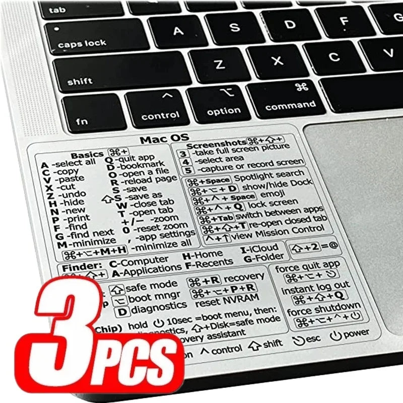 Shortcuts Sticker for Mac OS System 2024 New Shortcut Key Sticker for 13-16" MacBook Pro 13 /Air 13 Windows Word Excel Decal