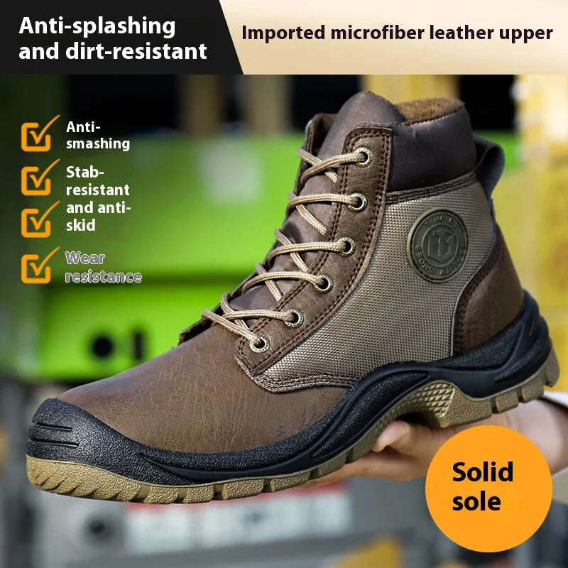 Men's safety shoes are anti smashing, anti piercing, anti-static, anti slip, wear-resistant, and splash proof work shoes