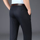 BROON 2023 Herren Neue Freizeit-Hosen Mittelhohe Taille Gerade Formelle Lange Hose Erwachsene Einfarbige Flache Design-Hose Business Herren
