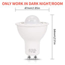 GU10 PIR-Bewegungs- & Nachtlichtsensor LED-Lampen 5W, 50W Äquivalent 500lm Tageslichtweiß für Treppenhaus Garage Korridor Gehweg Flur 2er-Pack