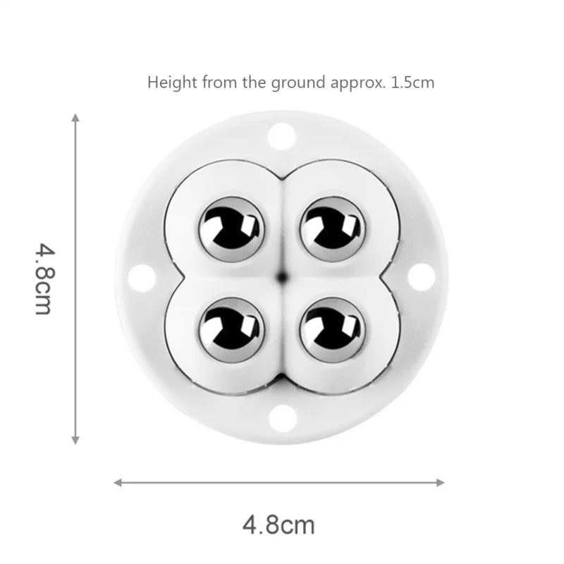 4Pcs Strong Practical Furniture Casters Wheels Universal Wheel 360 Degrees Steel Ball Nylon Self Adhesive Casters Wheels