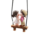 Lovely Kiss Hug Boy Girl Car Ornament Hanging Pendant Car Rearview Mirror Decorations Couple Dolls Interior Accessories Model