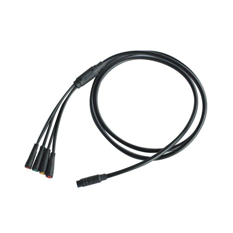 Waterproof Cable For Electric Bike Julet 1 To 4 Main Cable 8Pin To Display Brake Throttle Electric Bicycle Accessories