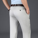BROON 2023 Herren Neue Freizeit-Hosen Mittelhohe Taille Gerade Formelle Lange Hose Erwachsene Einfarbige Flache Design-Hose Business Herren