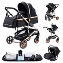 New Luxury Baby Stroller 3 in 1 Portable Travel Baby Carriage Fold Pram High Landscape Aluminum Frame Newborn Infant Stroller
