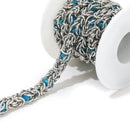 1 Meter 10mm Width Stainless Steel Chunky Knot Silicone Beads Chains for DIY Hip Hop Necklaces Jewelry Making Findings  Supplies