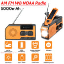 Solar Power Hand Crank Radio AM/FM/WB NOAA Weather Multifunctional Radio LED Flashlight Power Bank for Outdoor Camping Hiking