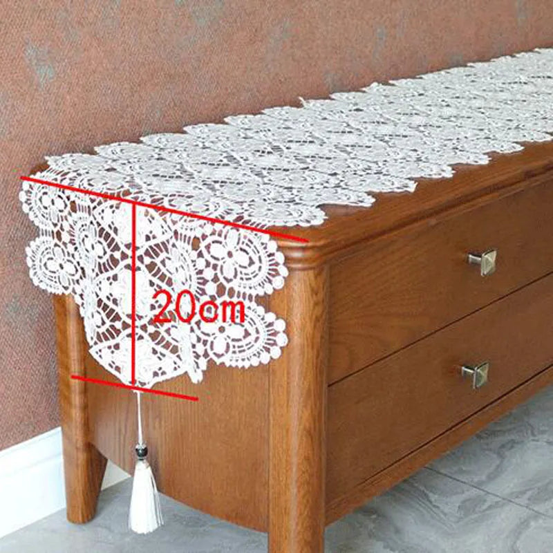 Luxury Christmas Flower Embroidery bed Table flag Runner cloth cover Coffee dining tablecloth party home Wedding decor