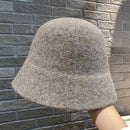 Autumn Winter Wool Bucket Hat Thicken Warm Simple Fashion Dome Wool Caps Panama Hats Bonnet for Women Solid Warm Bucket Hats
