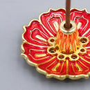 1 Pcs 9-Hole Copper Incense Holder Mini Lotus Flower Incense Sticks Burner Cones Censer Teahouse Home Decoration Accessories