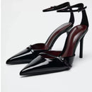 2025 Women's Summer New Sexy Pointed Designer Sandals Women's Party Casual Comfortable Buckle Luxury Prom Ladies High Heels 42