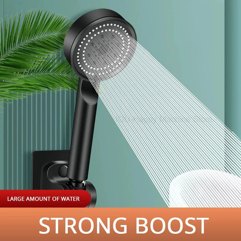 High Pressure Shower Head 5 Mode Adjustable Shower Multifunction Large Water Spray Nozzle Massage Shower Bathroom Accessories