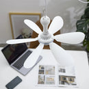 XIAOTREE USB Ceiling Fan DC 5V Air Circulator Fan 6 Detachable Blades Portable Hanging Ceiling Fans Camping Fan for RV & Home