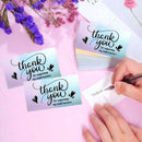 570 Pcs Laser Thank You Business Cards Stickers Kit, Include 50pcs Business Card 500pcs Thank You Stickers 20pcs Resealable Pack