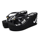 8cm 11cm Summer Wedges Flip Flops for Women Cloth Clip Toe Chunky Platform Slippers Woman Plus Size Light Non-slip Beach  Sandal