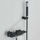 Black Waterfall Bathtub Shower Faucets Wall Mount Shower Mixer Tap Faucets Hot Cold Bath Shower Tap BaRobinet Baignoire