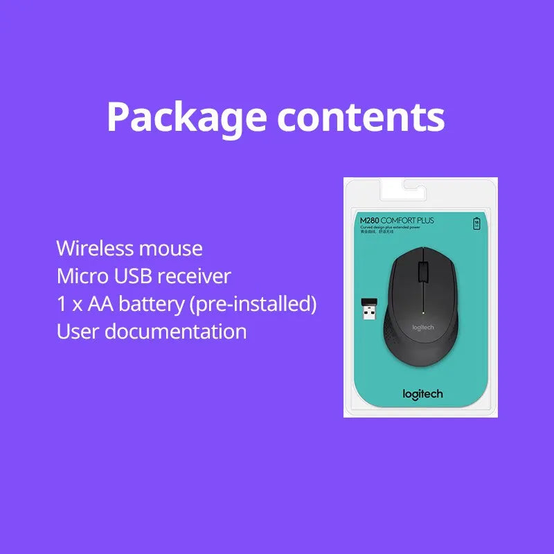 M280 Wireless Portable Mouse Office Home Computer Gaming USB Receiver Logitech M331